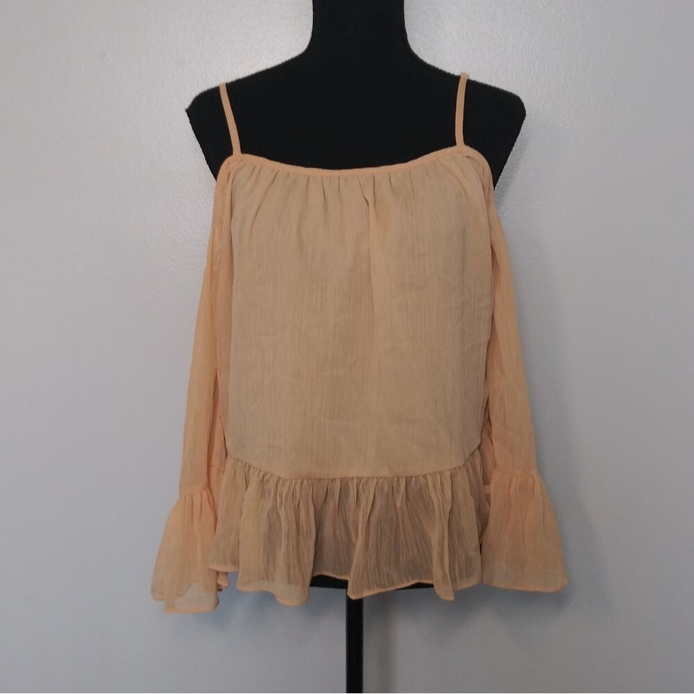 Lovers + Friends Maison Ruffle Cold Shoulder Top